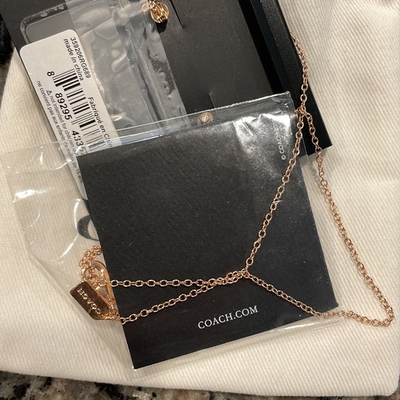 NWT Coach Tea Rose Gold Earring/Necklace Set - Picture 4 of 5